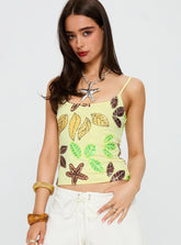 Lunavia Sequin Cami Top Lemon